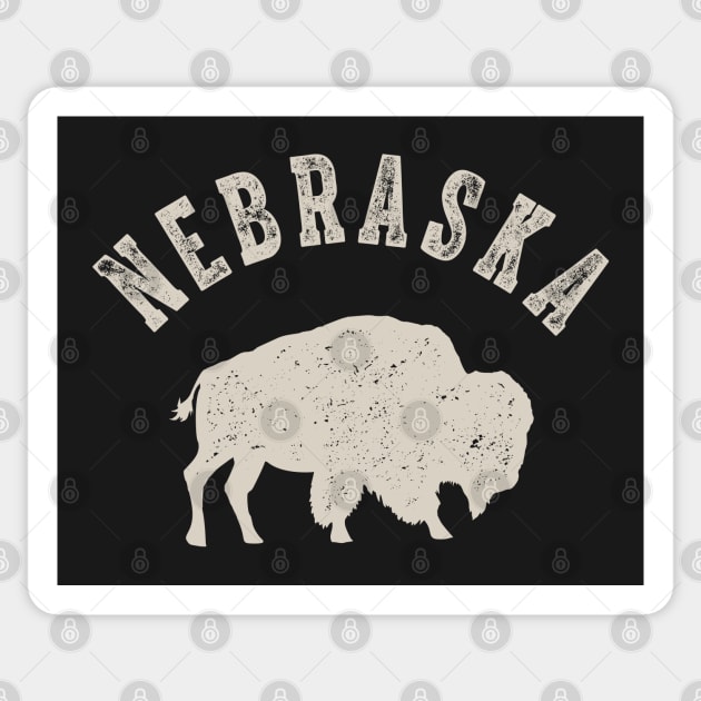 Vintage Nebraska Buffalo Bison Sticker by MerchFrontier